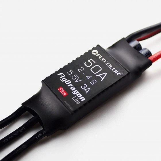 Großhandel Fly color Fly dragon Lite Plus 50A 2-4S 5.5V 3A Bürstenloser ESC-Geschwindigkeit regler für RC Drone Airplane